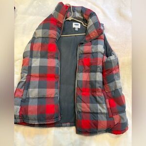 NWT XXL Old Navy Cozy Gray/Red plaid Fleece vest